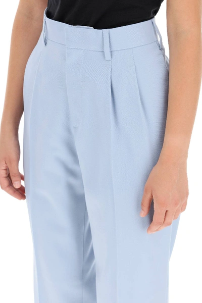 Shop Stella Mccartney Julien Wool Trousers In Light Blue