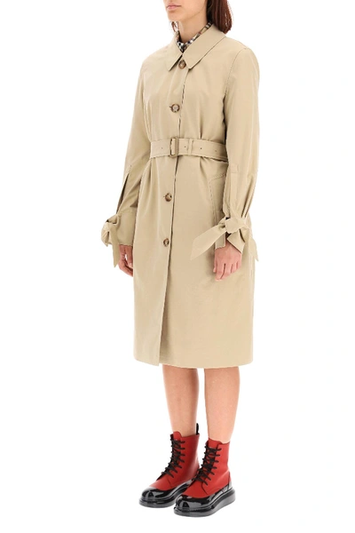 Shop Burberry Claygate Midi Trench Coat In Beige