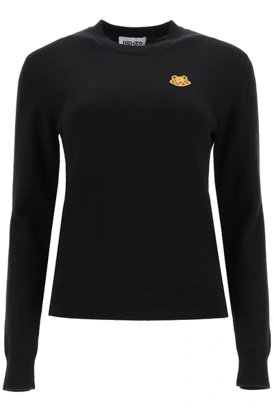 Shop Kenzo Tiger Patch Sweater In Black