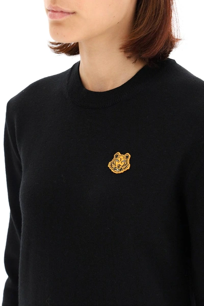 Shop Kenzo Tiger Patch Sweater In Black