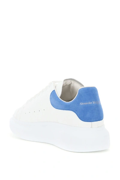 Alexander Mcqueen White And Blue Oversized Sneakers In White,blue