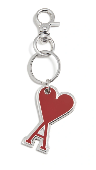 Shop Ami Alexandre Mattiussi Heart Key Ring In Red