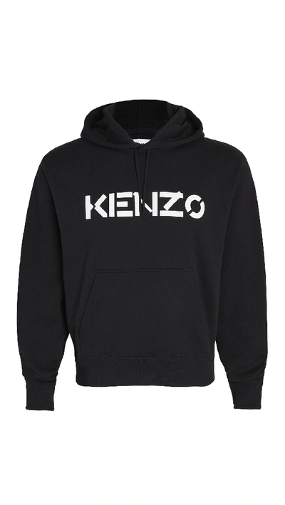 Shop Kenzo Logo Classic Hoodie In Black