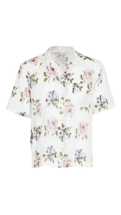 Shop Our Legacy Floral Box Short Sleeve Shirt In Rose Print