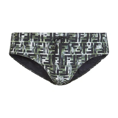 Shop Fendi Swim Briefs In Multicolour