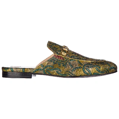 Shop Gucci Princetown Mules Shoes In Oro