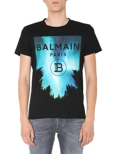 Shop Balmain Crew Neck T-shirt In Multicolor