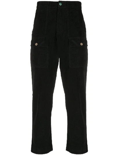 Shop Palm Angels Cotton Trousers In Black