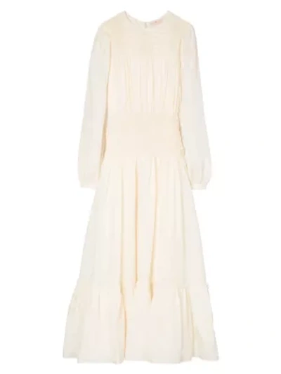 Shop Tory Burch Corded Midi Dress In New Ivory