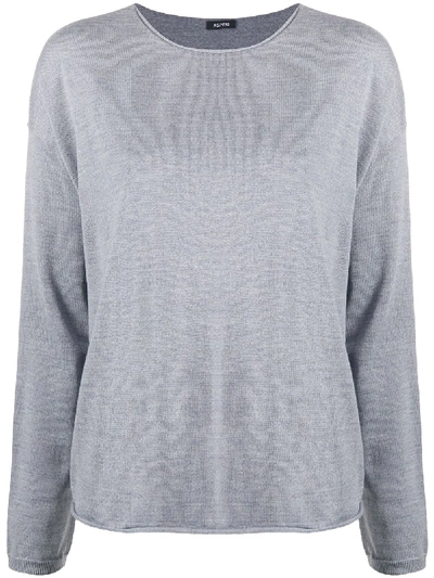 Shop Aspesi Knitted Long Sleeve Top In Grey