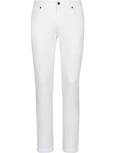 Shop Fendi Ff Motif Straight-leg Jeans In White