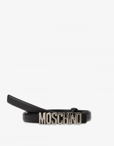 Shop Moschino Belt With Mini Lettering Logo In Light Orange