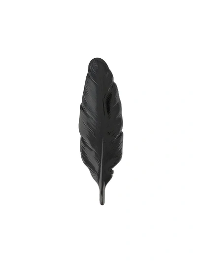 Shop Ann Demeulemeester Feather-shaped Pin In Black