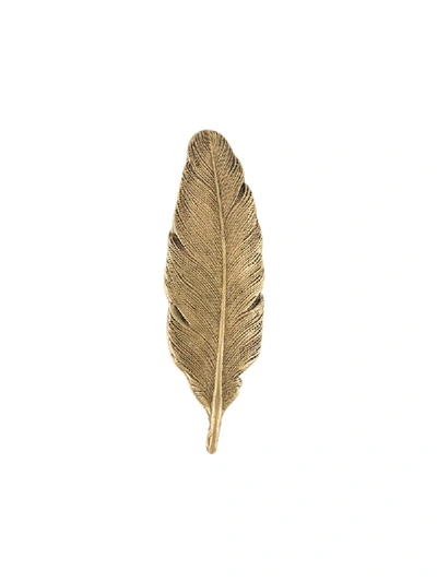 Shop Ann Demeulemeester Feather-shaped Pin In Gold