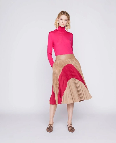 Shop Stella Mccartney Carmen Pleated Skirt In Beige