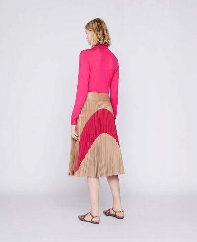 Shop Stella Mccartney Carmen Pleated Skirt In Beige