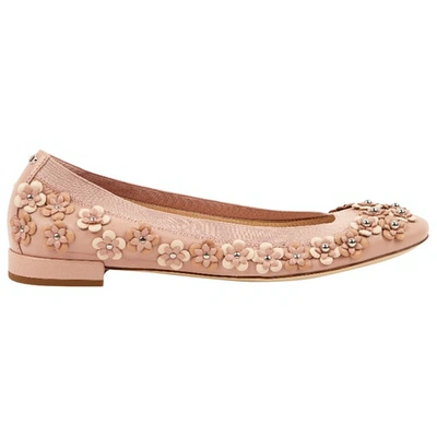 Pre-owned Dior Pink Leather Ballet Flats