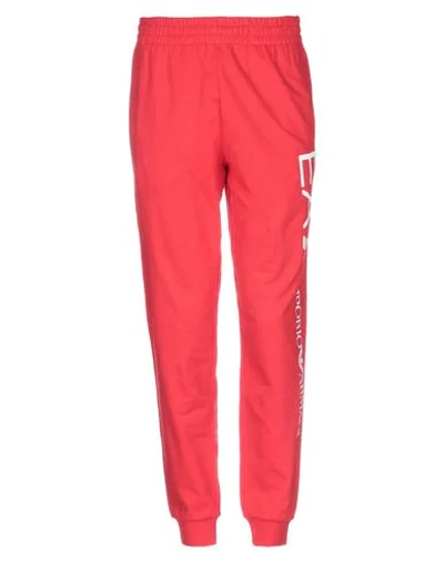 Shop Ea7 Casual Pants In Red