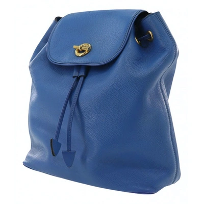 Pre-owned Celine Blue Leather Backpack