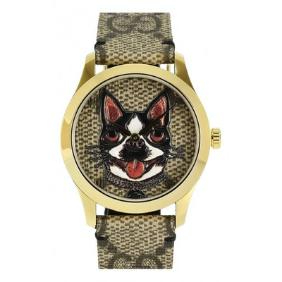 Pre-owned Gucci Brown Steel Watch