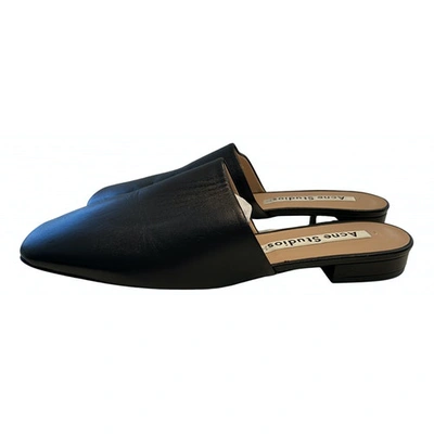 Pre-owned Acne Studios Black Leather Mules & Clogs
