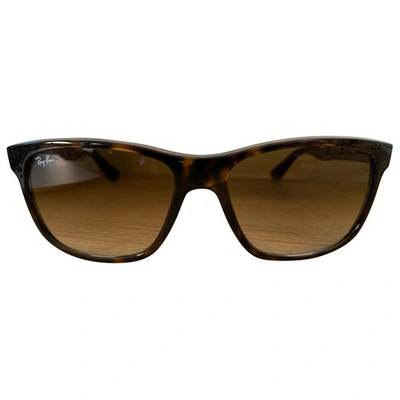 Pre-owned Ray Ban Rectangle  Brown Sunglasses