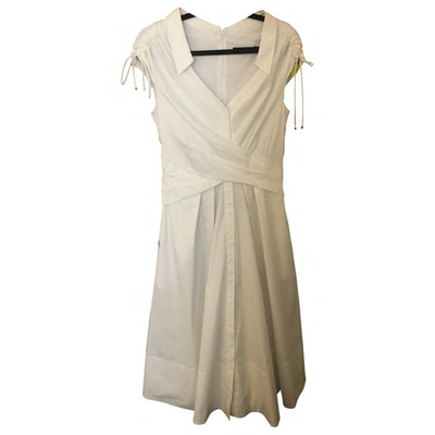 Pre-owned Karen Millen White Cotton - Elasthane Dress