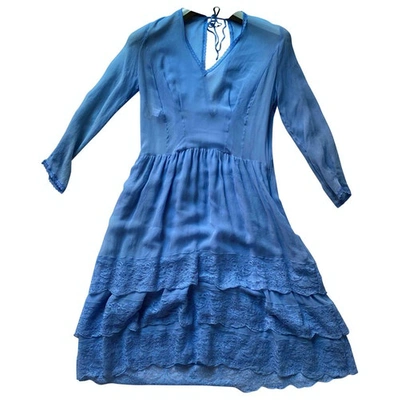 Pre-owned Philosophy Di Alberta Ferretti Blue Silk Dress