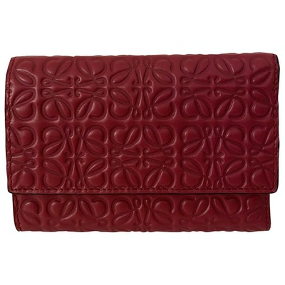 Pre-owned Loewe Red Leather Wallet