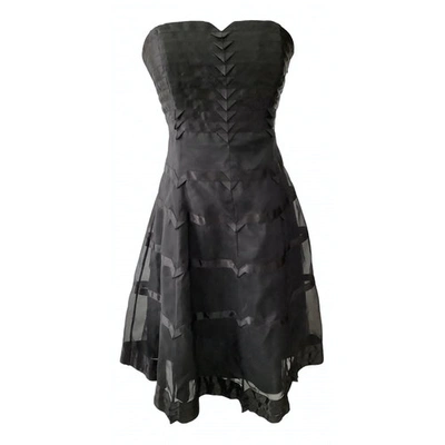 Pre-owned Karen Millen Silk Mini Dress In Black