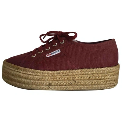 Pre-owned Superga Burgundy Cloth Trainers