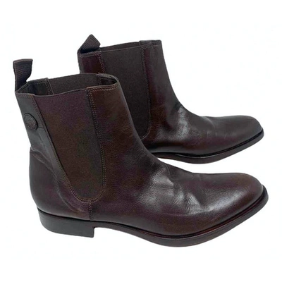 Pre-owned Trussardi Leather Boots In Brown