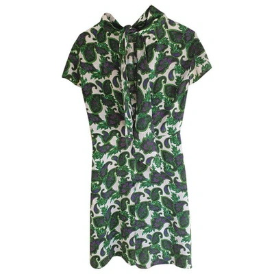 Pre-owned Sandro Spring Summer 2019 Silk Mini Dress In Green