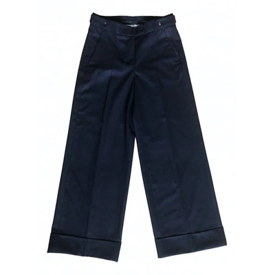 Pre-owned Max Mara Navy Wool Trousers