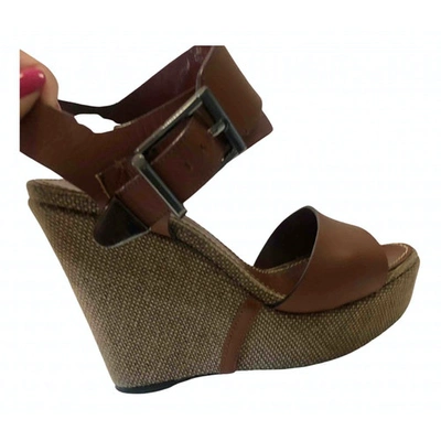 Pre-owned Barbara Bui Leather Sandal In Camel