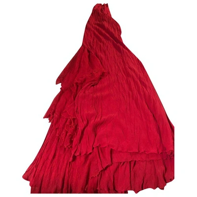 Pre-owned Ermanno Scervino Red Silk Dress