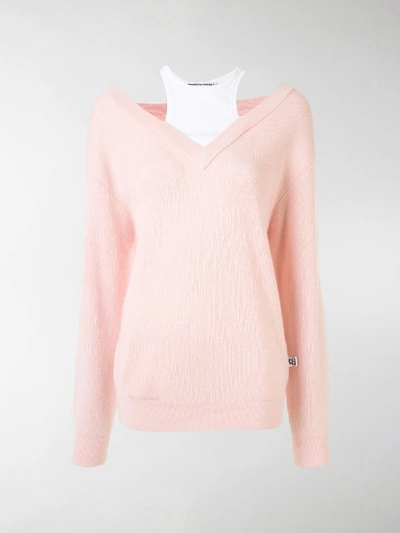 Shop Alexander Wang T Oversized Layered Jumper In Pink