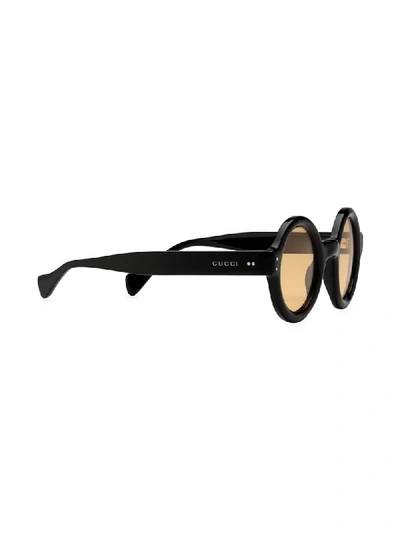 Shop Gucci Round-frame Sunglasses In Black