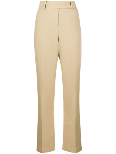 Michael Michael Kors High-waisted Straight-leg Trousers In Neutrals