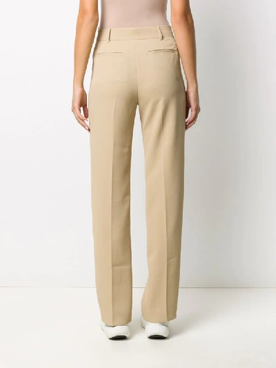 Michael Michael Kors High-waisted Straight-leg Trousers In Neutrals