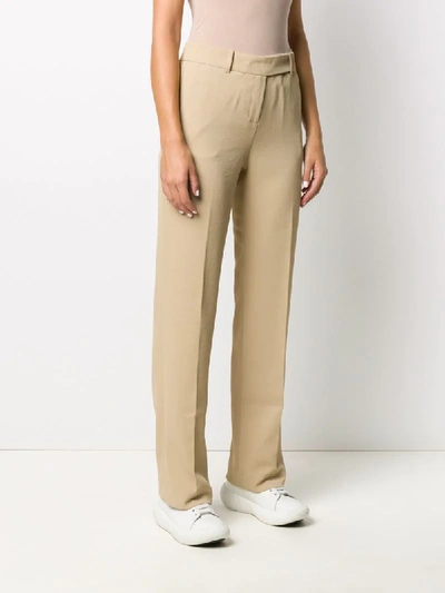 Michael Michael Kors High-waisted Straight-leg Trousers In Neutrals