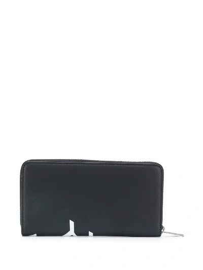 Shop Givenchy Large Zipped Leather Wallet In Black