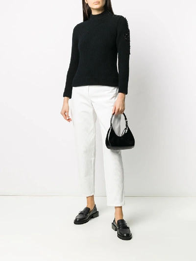 Shop Patou Velvet Cargo Trousers In White