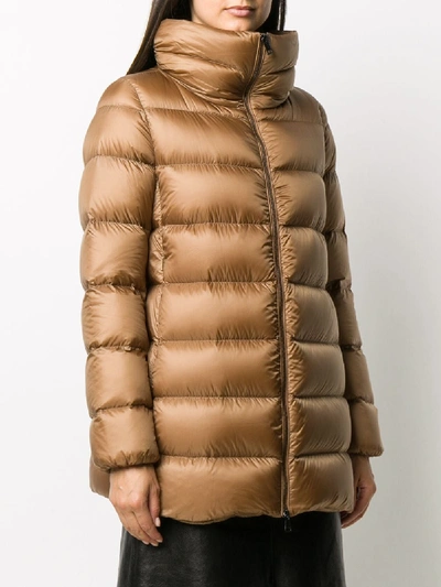 Shop Moncler Anges Down Coat In Brown