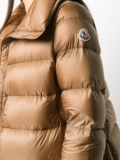 Shop Moncler Anges Down Coat In Brown