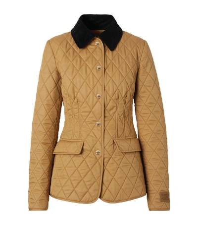 Shop Burberry Fitted Diamond-quilted Jacket