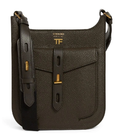 Tom Ford T Twist Small Textured-leather Shoulder Bag In Dark Green |  ModeSens