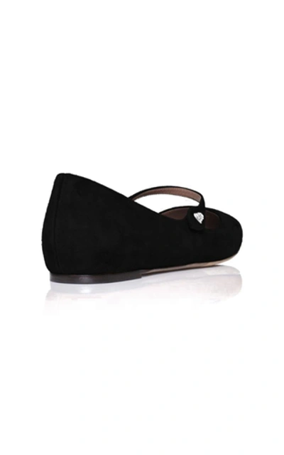 Shop Tabitha Simmons Hermoine Embellished Suede Flats In Black