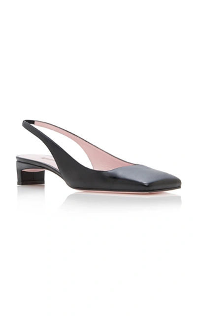 Shop Emilia Wickstead Gloria Leather Little Heels In Black