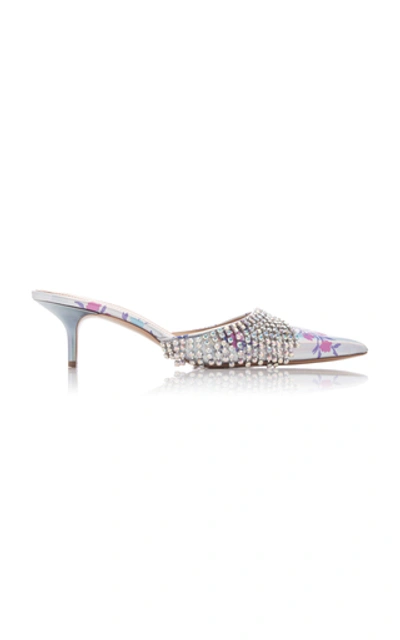 Shop Area Floral Crystal Kitten Heels In Multi